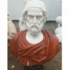 Casa Padrino Luxus Antik Stil Marmor Büste Römer Weiß / Rot / Schwarz H. 80 cm - Marmor Skulptur