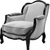Casa Padrino Luxus Antikstil Sessel Schwarz / Weiß 76 x 80 x H. 85 cm - Hotel Möbel