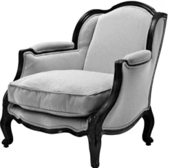 Casa Padrino Luxus Antikstil Sessel Schwarz / Weiß 76 x 80 x H. 85 cm - Hotel Möbel
