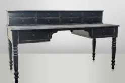 Casa Padrino Luxus Antik Stil Sekretär Schreibtisch Massivholz England Vintage Wood Distressed Matt Black 180 x 75 x 103 cm