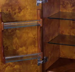 Casa Padrino Luxus Art Deco Barschrank Braun / Weiß / Schwarz 80 x 45 x H. 170 cm - Massivholz Weinschrank - Bar Möbel - Hotel Möbel - Luxus Qualität