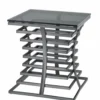 Casa Padrino Luxus Art Deco Beistelltisch in Bronze mit Rauchglas, 50 x 50 x H. 55 cm