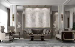 Casa Padrino Luxus Art Deco Beistelltisch Dunkelbraun Hochglanz / Gold - Edler Massivholz Tisch - Art Deco Wohnzimmer Möbel - Luxus Qualität