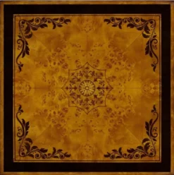 Casa Padrino Luxus Art Deco Beistelltisch Naturfarben / Braun Intarsien / Silber / Antik Messing 61 x 61 x H. 77 cm - Quadratischer Massivholz Tisch mit Schublade - Luxus Art Deco Wohnzimmer Möbel
