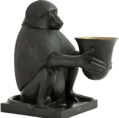 Casa Padrino Luxus Art Deco Bronze Tischleuchte Affe Pavian Bronzefarben / Gold 49 x 60 x H. 60 cm - Art Deco Wohnzimmer Lampe - Luxus Qualität