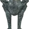 Casa Padrino Luxus Art Deco Bronze Skulptur Frauen mit Vase Türkis / Schwarz 49 x 23,5 x H. 68 cm - Elegante Bronzefigur mit Blumenvase - Schreibtisch Deko - Wohnzimmer Deko - Luxus Kollektion
