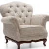 Casa Padrino Luxus Art Deco Chesterfield Wohnzimmer Sessel Greige / Dunkelbraun 99 x 90 x H. 98 cm - Wohnzimmermöbel