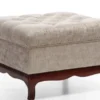 Casa Padrino Luxus Art Deco Chesterfield Wohnzimmer Hocker Greige / Dunkelbraun 70 x 70 x H. 47 cm - Wohnzimmermöbel
