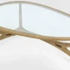 Casa Padrino Luxus Art Deco Couchtisch Hellbraun 130 x 88 x H. 46 cm - Edler Massivholz Wohnzimmertisch mit Glasplatte - Wohnzimmer Möbel
