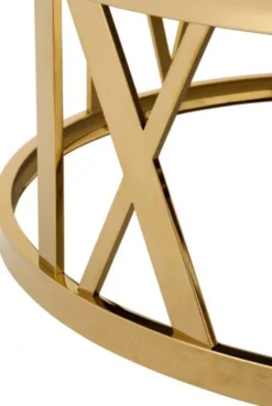 Casa Padrino Luxus Art Deco Couchtisch Rund Gold mit Marmor Platte - Ø 100 x H 37 cm