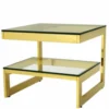 Casa Padrino Luxus Art Deco Designer Beistelltisch Gold - Rostfreier Stahl und Glas - 65 x 65 x H. 55 cm