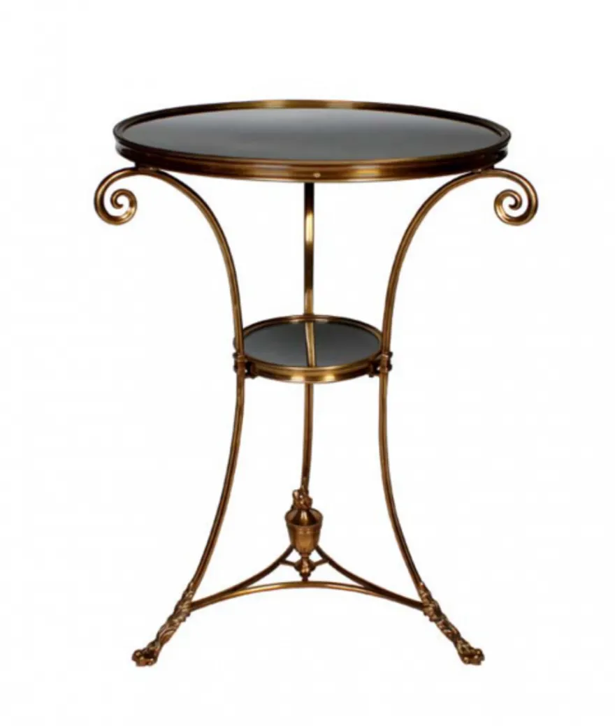 Casa Padrino Luxus Art Deco Designer Beistelltisch in Antik Messing und Antik Spiegelglas - 51 x H. 71 cm