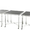 Casa Padrino Luxus Art Deco Designer Beistelltisch 3er Set - Antik Silber / Schwarzes Glas - 136 x 55 x H. 43 cm