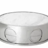 Casa Padrino Luxus Art Deco Designer Couchtisch mit Marmorplatte - Rund 100 x H. 32 cm - Wohnzimmertisch aus Edelstahl und Marmor