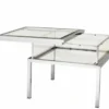Casa Padrino Luxus Art Deco Designer Beistelltisch - Edelstahl und Spiegelglas - 65 x 65 x H. 55,5 cm