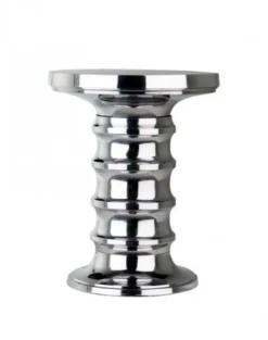Casa Padrino Luxus Art Deco Designer Aluminium Beistelltisch - 38 x H. 48 cm - Poliertes Aluminium