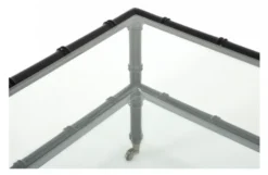 Casa Padrino Luxus Art Deco Designer Couchtisch aus Teakholz in Piano Schwarz, 89 x 89 x H. 43 cm