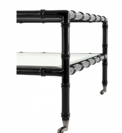 Casa Padrino Luxus Art Deco Designer Couchtisch aus Teakholz in Piano Schwarz, 89 x 89 x H. 43 cm