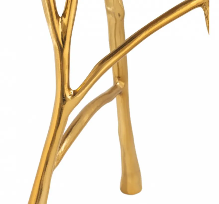Casa Padrino Luxus Art Deco Designer Beistelltisch Gold mit weißer Marmorplatte 50 x H 58 cm