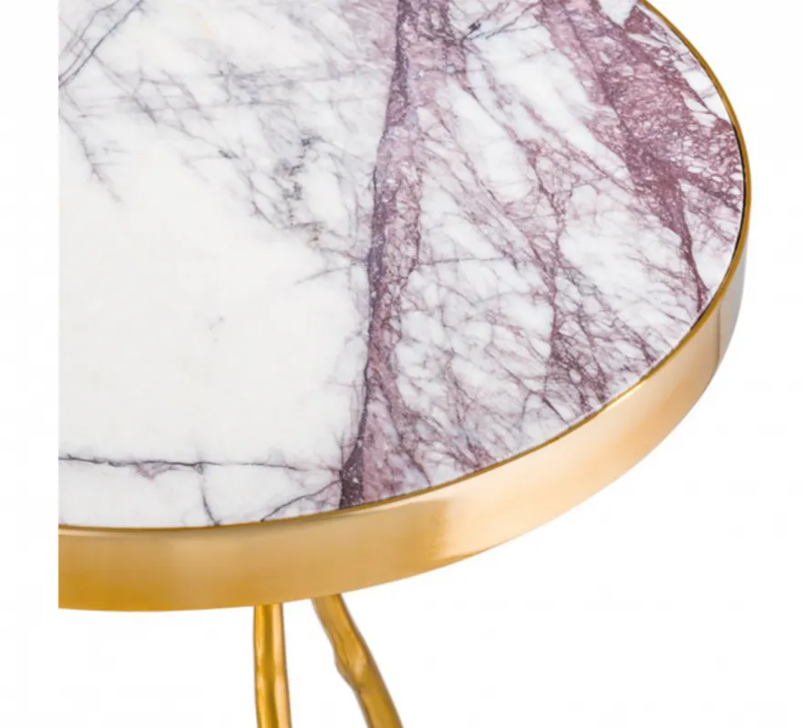 Casa Padrino Luxus Art Deco Designer Beistelltisch Gold mit weißer Marmorplatte 50 x H 58 cm