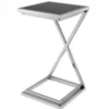 Casa Padrino Luxus Art Deco Designer Beistelltisch Nickel mit schwarzem Glas 33 x 33 x H. 60 cm
