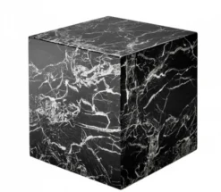 Casa Padrino Luxus Art Deco Designer Beistelltisch aus schwarzem Kunstmarmor - 50 x 50 x H. 50 cm