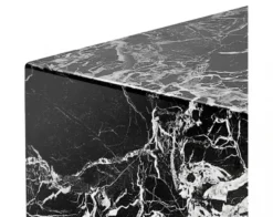 Casa Padrino Luxus Art Deco Designer Beistelltisch aus schwarzem Kunstmarmor - 50 x 50 x H. 50 cm