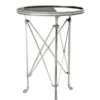 Casa Padrino Luxus Art Deco Designer Beistelltisch in Antik Silber mit schwarzem Glas 52 x H. 70 cm