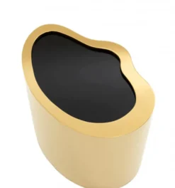 Casa Padrino Luxus Art Deco Designer Beistelltisch Gold mit schwarzem Glas 59 x 41,5 x H. 50 cm