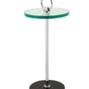 Casa Padrino Luxus Art Deco Designer Beistelltisch - Nickel, Klares Glas, Schwarzer Marmor - 30 x H. 66 cm