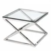 Casa Padrino Luxus Art Deco Designer Beistelltisch, polierter rostfreier Stahl, 65 x 65 x H. 49 cm
