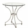 Casa Padrino Luxus Art Deco Designer Beistelltisch - Polierter rostfreier Stahl und Glas - 75 x H. 74 cm