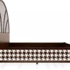Casa Padrino Luxus Art Deco Doppelbett Dunkelbraun / Weiß 214 x 191 x H. 180 cm - Massivholz Bett - Schlafzimmer Möbel - Hotel Möbel - Art Deco Möbel - Luxus Möbel