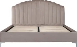Casa Padrino Luxus Art Deco Doppelbett Khaki / Silber 195 x 218 x H. 130 cm - Massivholz Bett mit edlem Samtstoff - Luxus Schlafzimmer Möbel - Hotel Möbel - Art Deco Möbel