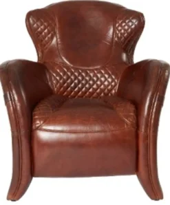 Casa Padrino Luxus Art Deco Echtleder Sessel in Dunkelbraun, 79 x 85 x H. 85 cm