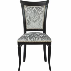 Casa Padrino Luxus Art Deco Esszimmer Stuhl 4er Set Grau / Schwarz H. 96 cm - Esszimmer Möbel