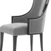 Casa Padrino Luxus Art Deco Esszimmer Stuhl Set Grau / Schwarz / Silber 50 x 50 x H. 110 cm - Edles Küchen Stühle 6er Set - Art Deco Esszimmer Möbel