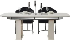 Casa Padrino Luxus Art Deco Esszimmer Set Schwarz / Weiß / Bronze - 1 Ausziehbarer Esstisch & 6 Esszimmerstühle mit Armlehnen - Esszimmer Möbel - Art Deco Möbel - Luxus Möbel
