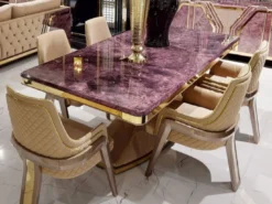 Casa Padrino Luxus Art Deco Esszimmer Stuhl Set mit Armlehnen Beige / Grau / Gold - Küchen Stühle 6er Set - Luxus Esszimmer Möbel - Art Deco Möbel - Luxus Einrichtung - Art Deco Einrichtung