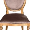 Casa Padrino Luxus Art Deco Esszimmer Stuhl Braun / Naturfarben - Eleganter Massivholz Stuhl mit edlem Samtstoff - Art Deco Esszimmer Möbel Barock