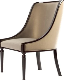 Casa Padrino Luxus Art Deco Esszimmer Set Beige / Dunkelbraun Hochglanz / Silber - 1 Art Deco Esstisch & 6 Art Deco Esszimmerstühle - Art Deco Esszimmer Möbel - Luxus Qualität