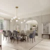 Casa Padrino Luxus Art Deco Esszimmer Set Grau / Lila / Braun / Gold - 1 Luxus Art Deco Esstisch & 8 Luxus Art Deco Esszimmerstühle - Art Deco Esszimmer Möbel - Luxus Qualität - Made in Italy