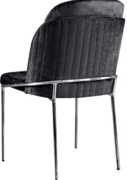 Casa Padrino Luxus Art Deco Esszimmer Set Schwarz / Weiß / Grau / Silber - 1 Esszimmertisch & 4 Esszimmerstühle - Edle Art Deco Esszimmer Möbel