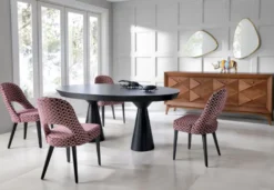 Casa Padrino Luxus Art Deco Esstisch Matt Schwarz 200-250 x 120 x H. 78 cm - Ausziehbarer Massivholz Küchentisch mit ovaler Tischplatte - Esszimmer Möbel - Art Deco Möbel - Luxus Möbel