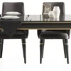 Casa Padrino Luxus Art Deco Esszimmer Set Grau / Gold - 1 ausziehbarer Esszimmertisch & 6 Esszimmerstühle - Art Deco Esszimmer Möbel - Luxus Qualität