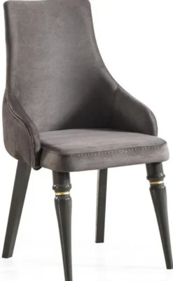 Casa Padrino Luxus Art Deco Esszimmer Set Grau / Gold - 1 ausziehbarer Esszimmertisch & 6 Esszimmerstühle - Art Deco Esszimmer Möbel - Luxus Qualität