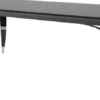 Casa Padrino Luxus Art Deco Esstisch Schwarz / Silber 220 x 110 x H. 77 cm - Edler Esszimmertisch - Art Deco Esszimmer Möbel