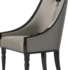 Casa Padrino Luxus Art Deco Esszimmer Stuhl Set Grau / Schwarz 55 x 55 x H. 105 cm - Edles Küchen Stühle 6er Set - Art Deco Esszimmer Möbel