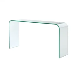 Casa Padrino Luxus Art Deco Glaskonsole – Edler Konsolentisch aus Glas – 150 x 40 x H. 76 cm