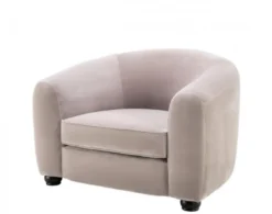 Casa Padrino Luxus Art Deco Hotelsessel, bequemer Loungesessel aus Samt in Grau, 105 x 93 x 78 cm